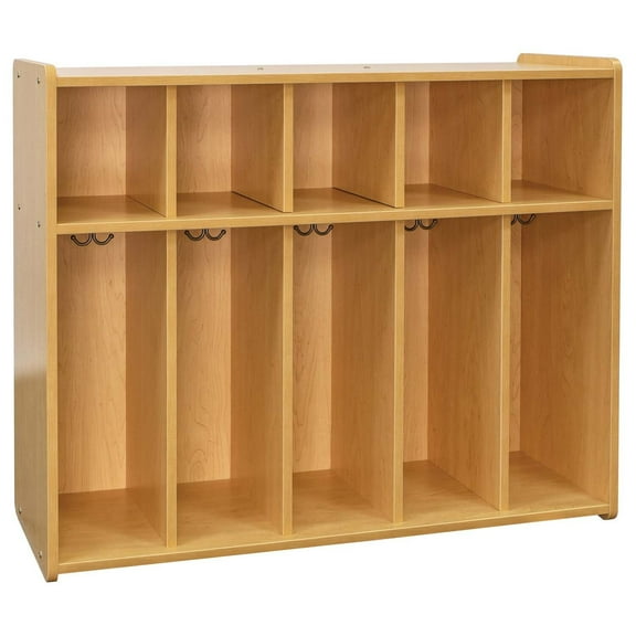 Tot Mate Toddler's Wooden Floor Locker with 5 Cubbies Storage organizer, Assembled
