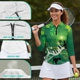 thumbnail image 6 of Uorisanigo Clover Piano Cat Women's Golf Top Size S Versatile Casual Long Sleeve Golf Polo Shirts with Zipper Fashion Quick Dry Athletic Tops for Workout Sports Comfortable Pullover, 6 of 7