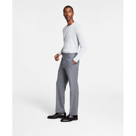 Michael Kors Mens Classic Fit Flat Front Pants Light Grey 38 x 30