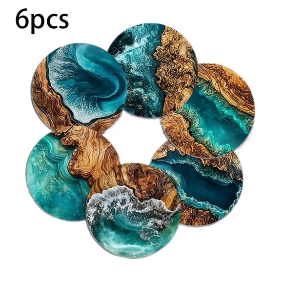 6 Pack Silicone Cup Coasters Universal Non Slip Mat For Car And Desktop Use