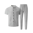 thumbnail image 3 of StSilkitty Mens 2 Piece Set Short Sleeve Button down Shirts and Pants Outfits Summer Lightweight Soft Casual Sets, 3 of 5