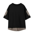 thumbnail image 6 of Oversized T Shirts for Women Crew Neck Short Sleeve Casual Tops Loose Fit Solid Color Soft Basic Blouses Tees (4XL, Black), 6 of 6