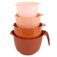 thumbnail image 1 of Glad Tazones para mezclar con pico vertedor, juego de 4 - Tazones de plástico encajables (1.2 qt, 1.9 qt, 2.8 qt y 3 qt con asa) - Base antideslizante, apto para lavavajillas, suministros para cocinar, 1 of 1