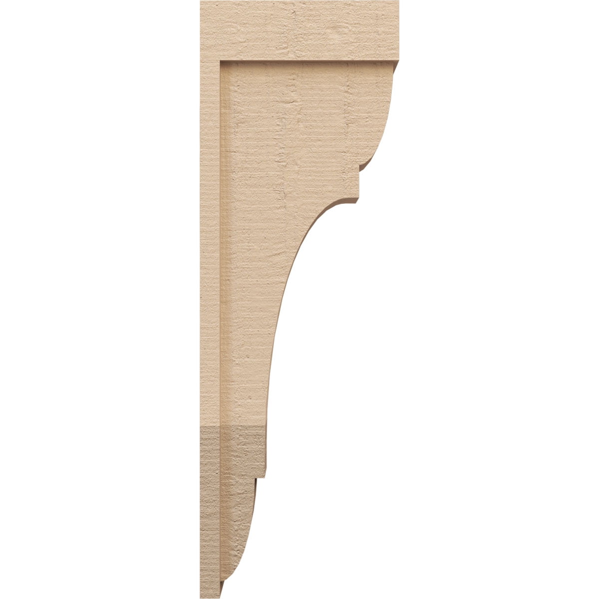 5"W x 10"D x 30"H Thin Bryant Rough Cedar Woodgrain TimberThane Corbel, Primed Tan