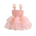 thumbnail image 1 of Vestido De Fiesta De Retazos De Tul Con Lazo Sin Mangas Para NiñAs, 1 of 4