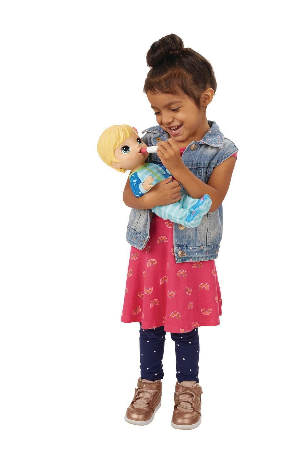 Baby Alive Mix My Medicine Baby Doll, Blonde Hair, Kitty-Cat Pajamas