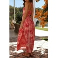 thumbnail image 2 of Women's Printed Halter Neck Maxi Dress 100% Polyester Lightweight Fabric Flowy Silhouette for Summer Event Occasion, 2 of 9