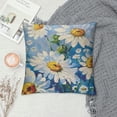thumbnail image 2 of Pratyus Daisies Modern Rustic Decorative Couch Pillow Cases with Zipper Home Decor Pillow Case Short Plush 1PC 18x18in, 2 of 5