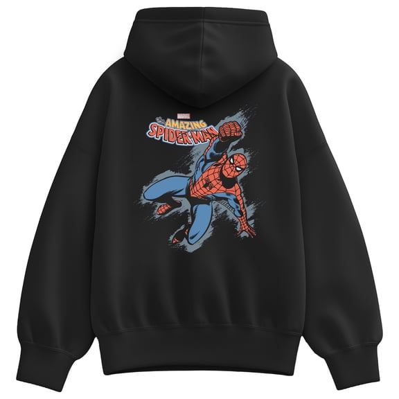 Marvel - Grunge Spider-Man Oversized Fleece Hoodie Sweatshirt
