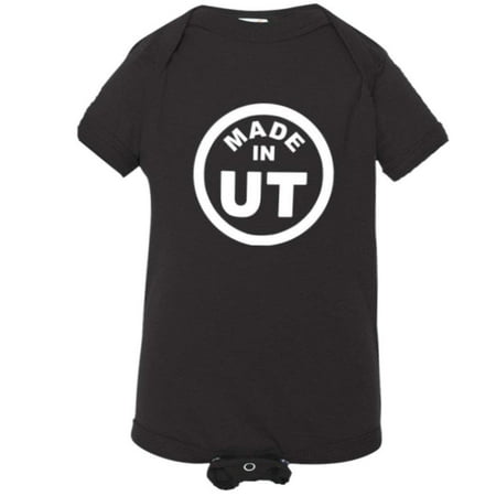 

PleaseMeTees™ Baby From Born Made In Utah UT Logo Label Tag HQ Jumpsuit