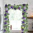 thumbnail image 6 of Topboutique 5 Pcs Fake Rose Vine Flowers Plants,Artificial Flower Garland Hanging Rose Ivy,Fake Rose Hanging Flowers for Wedding Birthday Party Arch Garden Floral Garlands Decor,Purple,40ft(total), 6 of 9