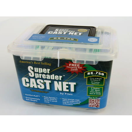 FITEC RS750 Super Spreader Cast Net White Nylon 4' x 3/8