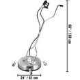 thumbnail image 2 of VEVOR 24" Pressure Washer Surface Cleaner, 2 Nozzles, Max. 4000 PSI Pressure for Cleaning Driveways, Sidewalks, Stainless Steel Frame w/ Rotating Dual Handle, Wheels, Fit for 3/8" Quick Connector, 2 of 9