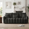 thumbnail image 6 of AISWORD Modern Sofa Couch, Comfy Deep Seat Teddy Cloud Sofa, Upholstered 3-Seater Boucle Couch with Pillows, Black, 6 of 8
