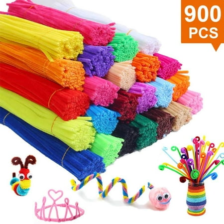 Pipe Cleaner Projects For Christmas Beamoon 900 Pieces Pipe Cleaners Chenille Stems 6 mm x 12 Inch for DIY Art Craft, Assorted Colors (18 Colors) ()