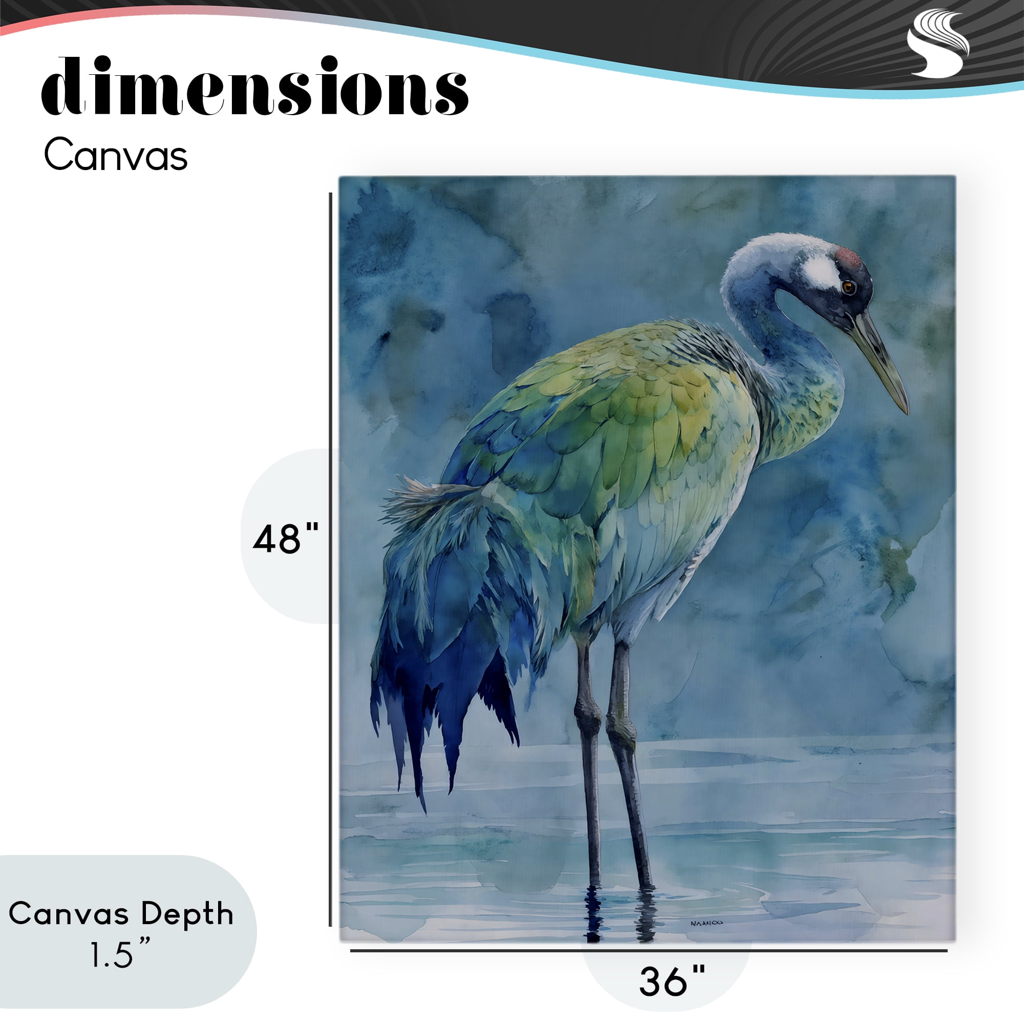 Stupell Industries Turquoise Feathered Coastal Bird Canvas Wall Art, design by Franklyn Gregory