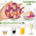 thumbnail image 3 of Haosy Set of 6 Drink Woven Coaster with Holder Heat Resistant Non-Slip Bar Coasters 4 Inches Retro Groovy Checkered, 3 of 7
