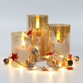 thumbnail image 2 of Rhytsing 3 Velas de Cristal Dorado con Mando para Navidad, Velas a Pilas con Temporizador Decorativas Grandes, Altura 10cm / 12,5cm / 15cm (Dorado), 2 of 8