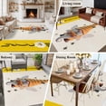 thumbnail image 6 of Area Rug 60×96in, Rustic Dwarf Bees Daisy Flower Honey Floor Carpet Living Room Rug, Welcome Word Yellow Flax Non-Slip Welcome Mat Indoor Rugs for Bedroom Dining Room, 6 of 9