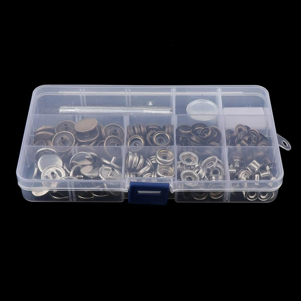 Broche de Presión Sujetador Espárragos Botón Popper Tejido de Cuero Kit de 17mm Hugo Botones de cierre a presión