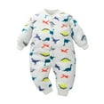 thumbnail image 2 of BLTIBY 3-18 Months Baby Girl Boy Clothes Jumpsuits Printed Long Sleeve Winter Fleece Thick Warm Pajamas Infant Newborn One-Piece Outfits Comfortable Cute Rompers White 18 Months, 2 of 3