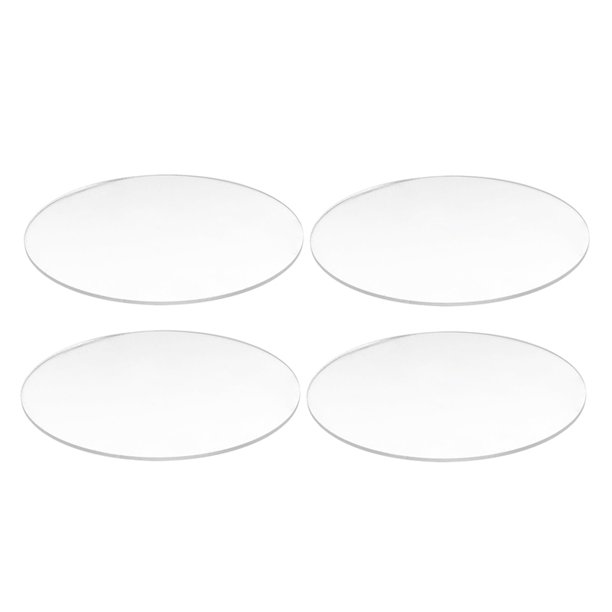 4X Transparente Plastico 3 mm de Espesor Espejo Acrilico Diametro:60mm