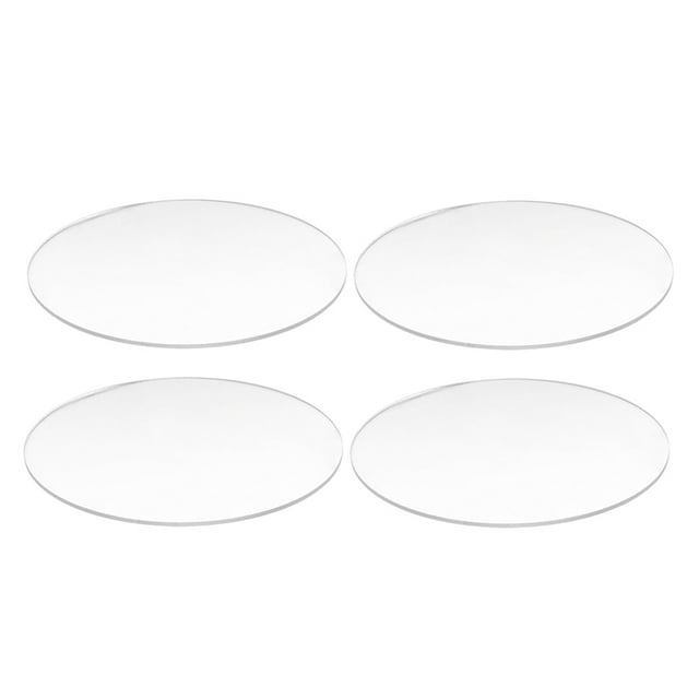 4X Transparente Plastico 3 mm de Espesor Espejo Acrilico Diametro:60mm