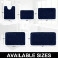 Buganda Microfiber Bathroom Rugs (17x24, Navy Blue) Shaggy Soft and