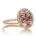 thumbnail image 2 of 1.5 Carat Oval cut Vintage Morganite and Diamond Engagement Ring on 10k Rose Gold, 2 of 2