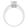 thumbnail image 4 of 1.465 ctw Solitaire with Accents Anniversary Ring for Women | Round Cut Zirconia Diamond | Hyperallergenic Solid 18K White Gold, 4 of 5