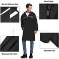 thumbnail image 3 of Mens Long Hooded Safety Rain Jacket Waterproof Emergency Raincoat Poncho Black Small, 3 of 5