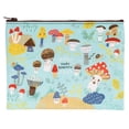 thumbnail image 1 of Bolso Azul Con Cremallera Q Lindos Hongos Pequeños. Cremallera Gruesa Y Resistente, Fácil De Limpiar, Hecha De 95% De Material Reciclado. Ideal Para Organizar Bolsas Más Grandes. 7,25"" De Alto X 9,5", 1 of 5