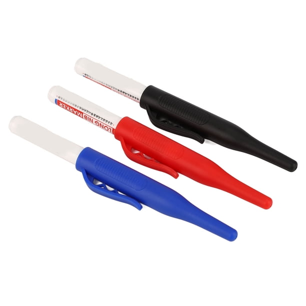 Marcador De Orificio Profundo De Cabeza Larga, Mano De Obra Fina Marcador De Punta Larga De 30 Mm 3 Piezas Rojo Azul Negro Para Procesamiento De Hardware ANGGREK Long Head Deep Hole Marker