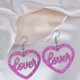 thumbnail image 4 of Pendientes colgantes de corazón Yinane Joyería de moda Acrílico Amor para aniversario de Boda Novias Púrpura, 4 of 8