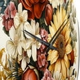thumbnail image 5 of Designart "Floral Wreath in Beige and Orange II" Floral Oversized Wall Clock, 5 of 5