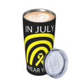 thumbnail image 3 of Taza térmica portátil de acero inoxidable con pajita, juego de tres piezas, para el mes de concientización sobre el sarcoma, 20 oz, julio, 3 of 7