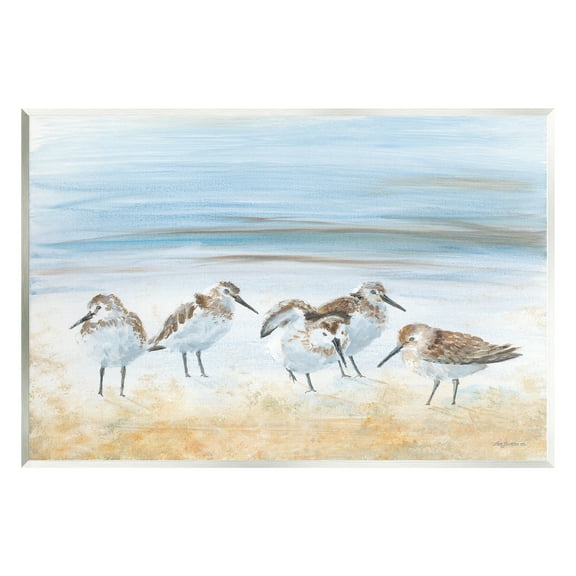 Stupell Industries Summer Sandpipers on Shore Animals & Insects Painting Unframed Art Print Wall Art, 15 x 10