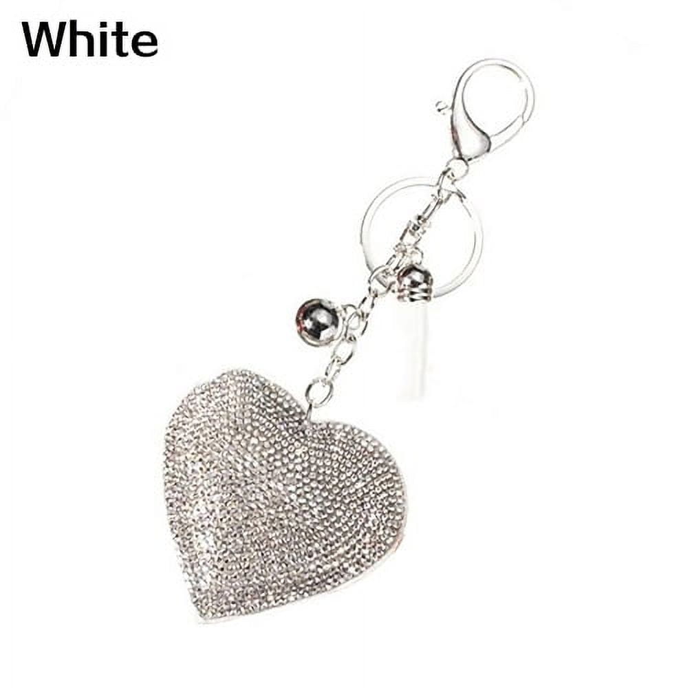 Cheers.US Key Heart Keychain Rhinestone Bag Charm Pendant
