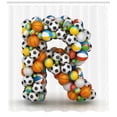 thumbnail image 3 of Ambesonne Letter R Shower Curtain, Language of the Game, 69"Wx84"L, Multicolor, 3 of 3