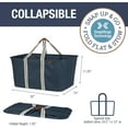 thumbnail image 3 of CleverMade Collapsible Laundry Tote Foldable Carry Basket 2 Pack, Navy Noir, 3 of 8