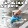 thumbnail image 6 of Handled Bathtub Scrubber All Purpose Shower Sponge Scrub Brush, Easy Grip Cleaning Sponge For Bathroom Kitchen Tiles Toilets Range Hoods Pool Steps, Durable Multi Surface Cleaning Tool, 6 of 9