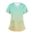 thumbnail image 3 of Aofany Flash Picks! Womens Nursing Scrub Tops Working Uniform Short Sleeve V Neck Workwear Blouse T-shirt with Pockets, 3 of 4