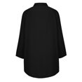 thumbnail image 4 of KIHOUT Plus Size Dresses For Women Clearance Women's Shirt Dress Short Mini Dress 3/4 Sleeve Solid Color Patchwork Shirt, 4 of 8