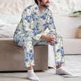 thumbnail image 7 of Naloa Daisies Flowers Men’s Pajamas Set - Long Sleeve Button Down Sleep Shirt and Pajama Bottoms Sleepwear Set-X-Large, 7 of 7