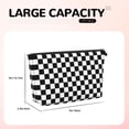 thumbnail image 3 of Checkerboard Black And White Purse Organizer Handbags Totes Leather Zipper Printing Bag For Women Travel Toiletry Bag, 3 of 7