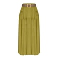 thumbnail image 4 of DHFJKG Maxi Skirts For Women Linen High Waisted Flowy A-Line Elastic Waist Skirt (With Belt) Casual Boho Summer Beach Vacation Clothes Soft Skirt, 4 of 5