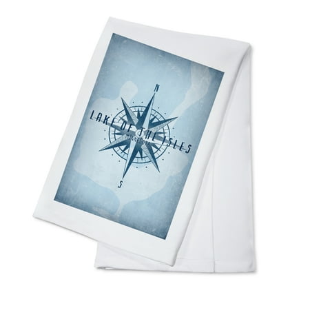 

Lake of the Isles Minnesota Lake Essentials Lake and Compass (100% Cotton Tea Towel Decorative Hand Towel Kitchen and Home)