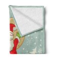 thumbnail image 2 of Santa Soft Flannel Fleece Throw Blanket, Merry Christmas Theme Santa with a Sack of Presents on Forest and Snowflakes, Cozy Plush for Indoor and Outdoor Use, 50" x 70", Multicolor, by Ambesonne, 2 of 5