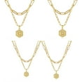 thumbnail image 4 of Wentin Reduced Necklaces & Pendants Multi Layer Layered Letter Pendant Necklace Hexagonal Trend Versatile Female Collarbone Necklace, 4 of 6