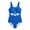 Z-Blue51, variant on Child Girls One-Piece Swimwear Scoop Neck Sleeveless Versatile Pure Color Elegant Hollow Out Open Back Kids Summer Trendy Beach Vacation Swimsuit